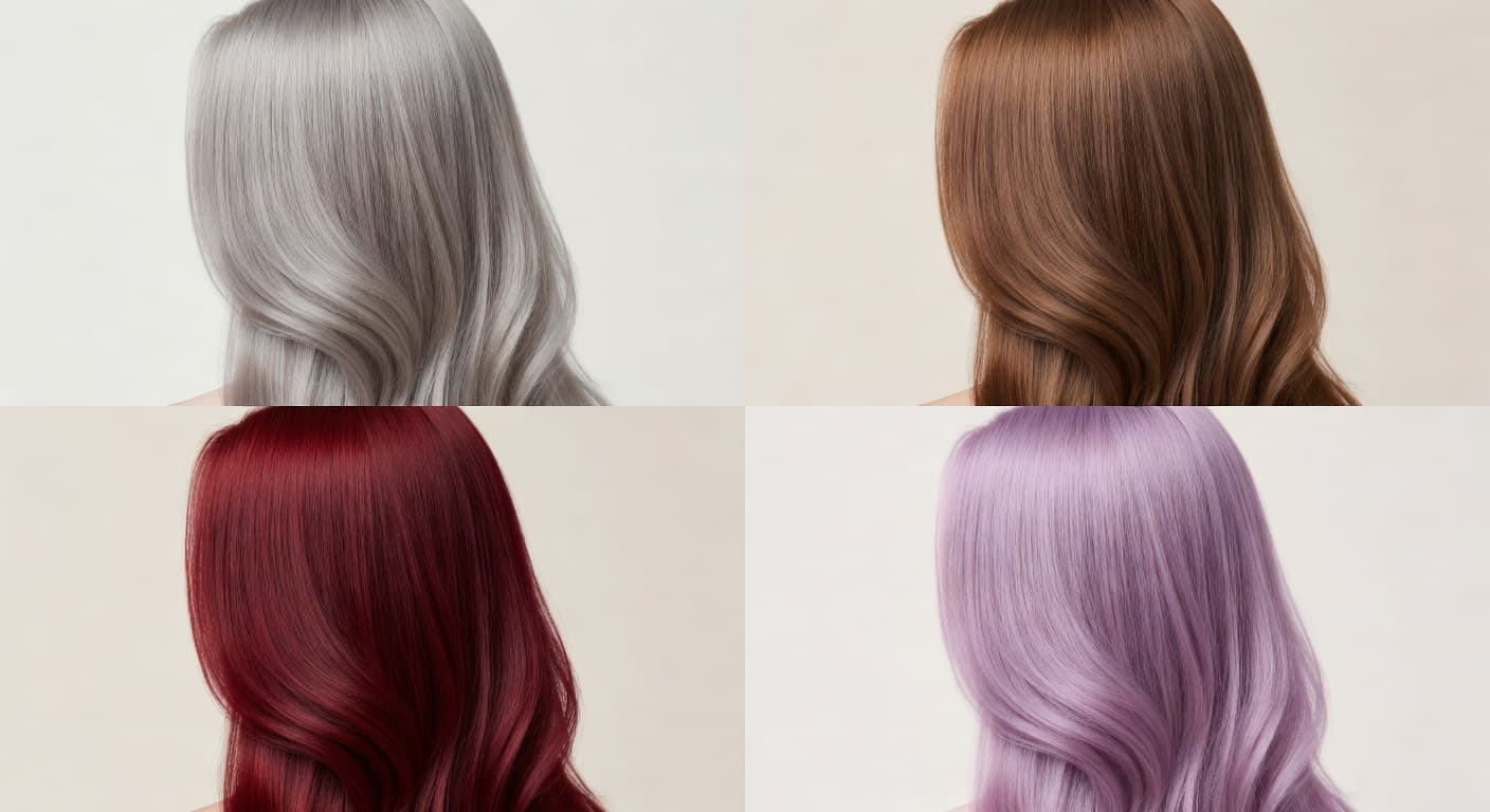 헤어 컬러 결과 4컷
