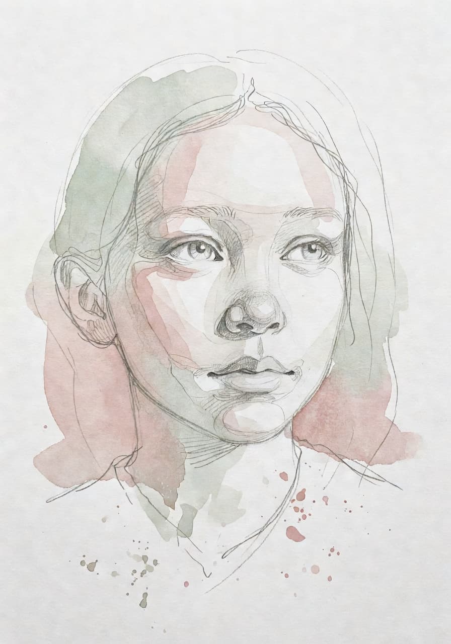 스케치 수채화 프로필